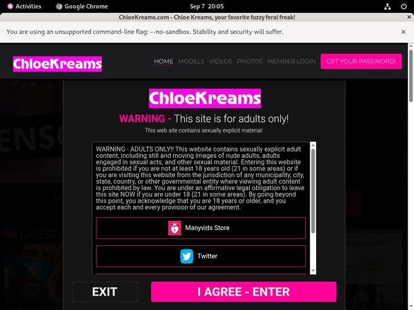 Chloekreams.com Porn Password