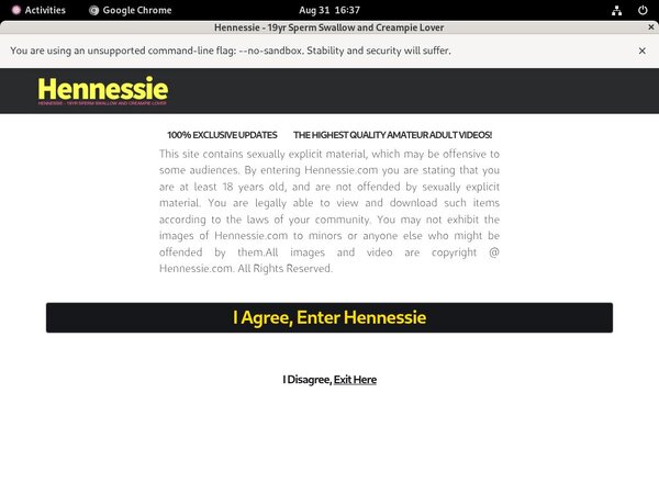 Hennessie.com Password Username