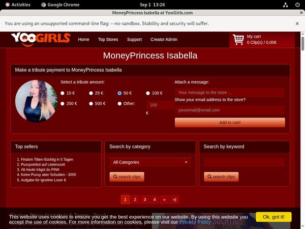 MoneyprincessIsabell Account Discount